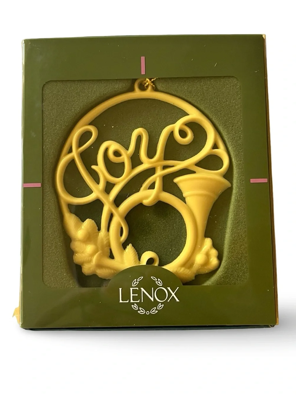 Lenox Ivory Porcelain “Joy” Ornament 3.5”